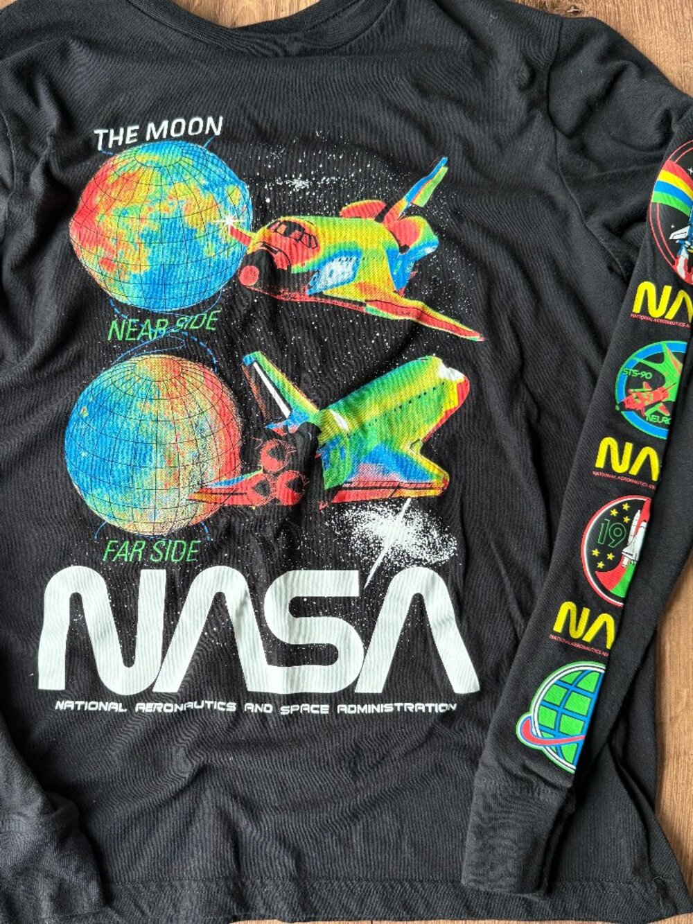 NASA Youth XL Neon Graphic Long Sleeve Shirt